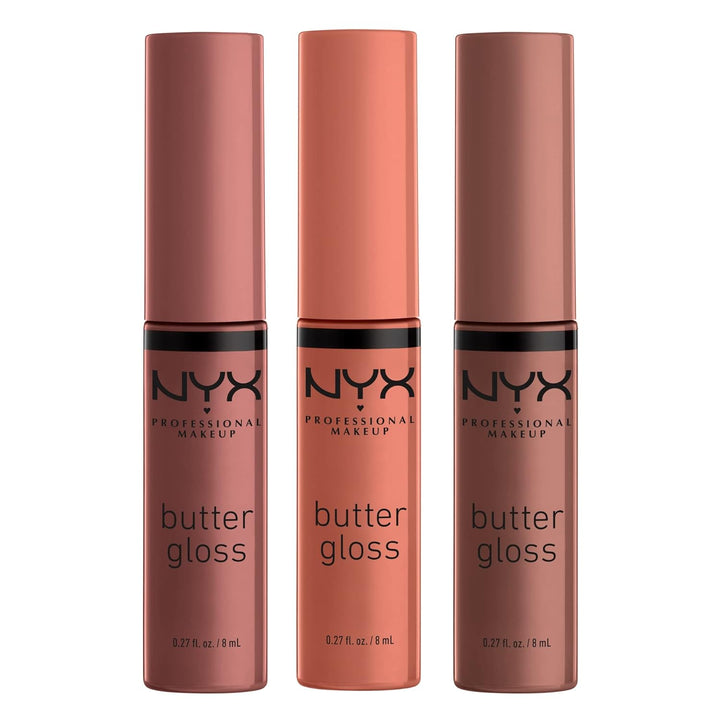 NYX Butter Gloss | Brown Sugar Non-Sticky Lip Gloss - Pack of 3