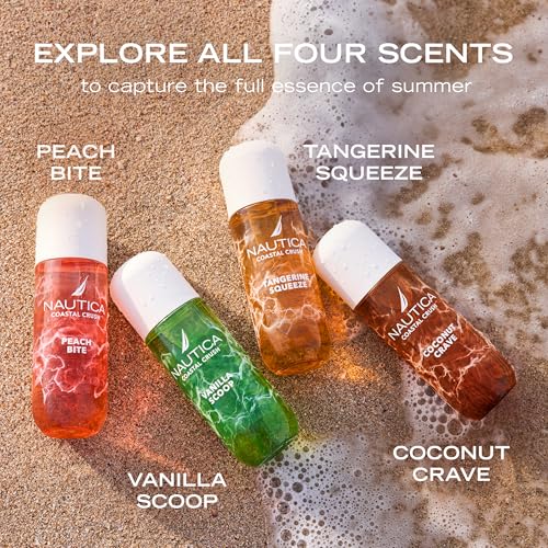 Nautica Peach Bite, a Refreshing Gourmand Hair & Body Mist for Women, Notes of Peach Iced Tea, Peony, and Blond Woods Accord, Long Lasting, 8.0 fl oz