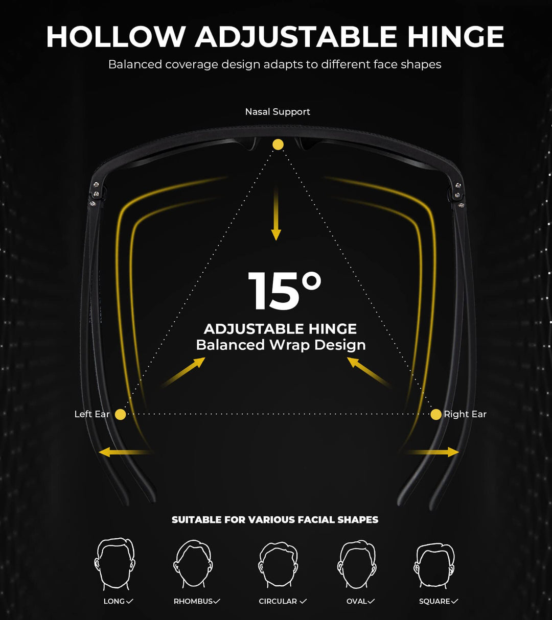 KALIYADI Night Vision Glasses for Men, Lightweight Night Driving Glasses for Driving (Night Vision/Night Vision/Night Vision)