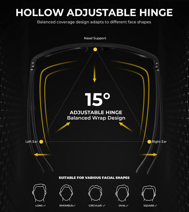 KALIYADI Night Vision Glasses for Men, Lightweight Night Driving Glasses for Driving (Night Vision/Night Vision/Night Vision)