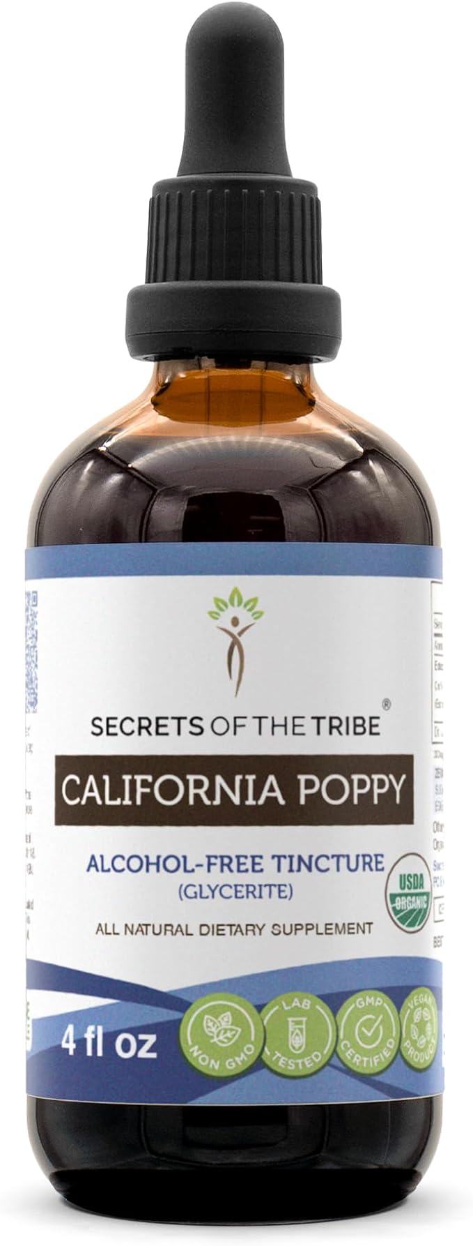 California Poppy USDA Organic Tincture | Alcohol-FREE Extract, High-Potency Herbal Drops | Made from 100% Certified Organic California Poppy (Eschscholzia Californica) Dried Herb and Flower 4 oz