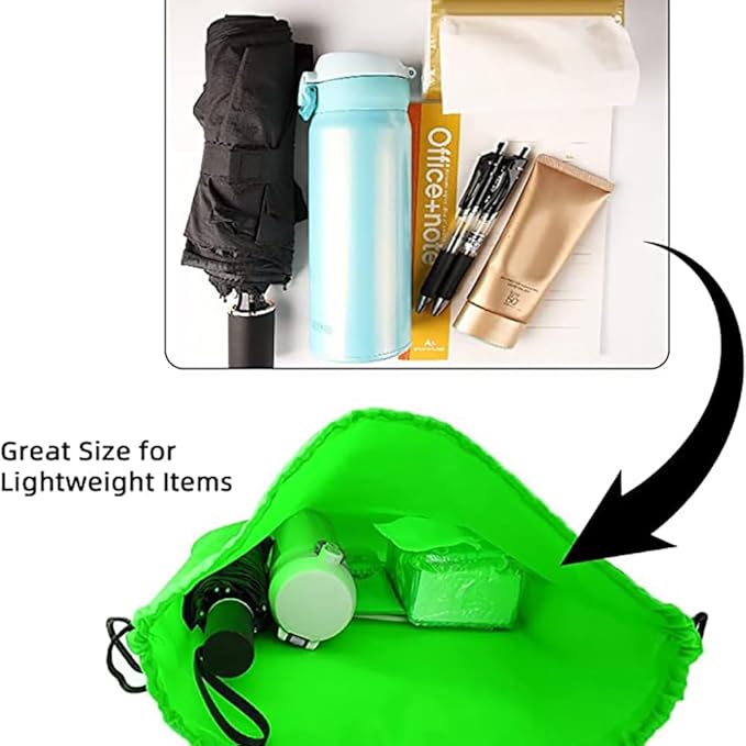 GoodtoU Drawstring Backpack Bags String Sack - Drawstring Gym Bag Cinch Backpacks in Bulk Green 16 Pcs