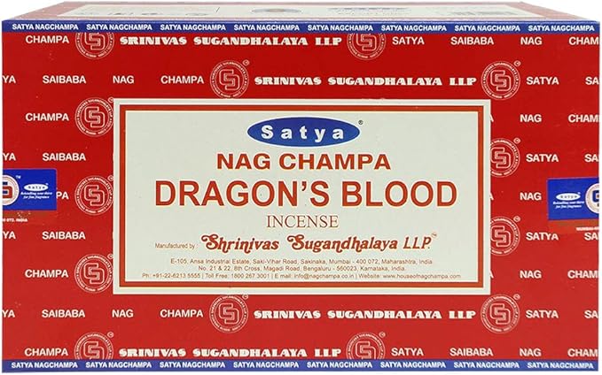Dragon's Blood Incense Sticks and Incense Stick Holder Bundle Insence Insense Satya Incense