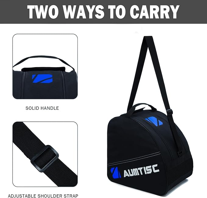 AUMTISC Ski Bag and Boot Bag Combo, Padded Ski Bags for Air Travel Flying, Adjustable Length for Skis Up to 200 cm and Boots Up to Size 13