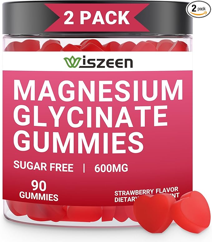 2 Pack Magnesium Glycinate Gummies, Sugar Free Magnesium Potassium Gummy with Threonate, Magnesium Glycinate 400mg for Adults