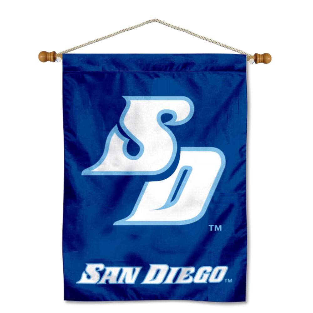 College Flags & Banners Co. San Diego USD Toreros Double Sided Banner and Wood Banner Pole Set