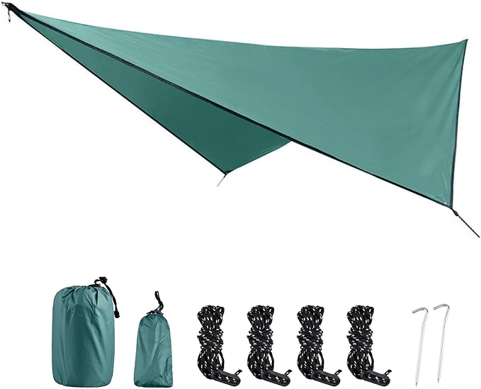 TRIWONDER Hammock Rain Fly Waterproof Tarp Camping Tent Footprint Ground Cloth Backpacking Tarp Camp Shelter Sunshade Mat for Outdoor Hiking Beach Picnic