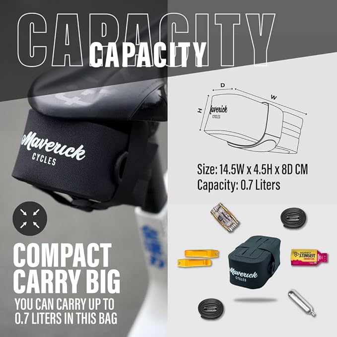 Bike Saddle Bag Cycling Seat Pack Waterproof Bicycle Under Seat Pouch