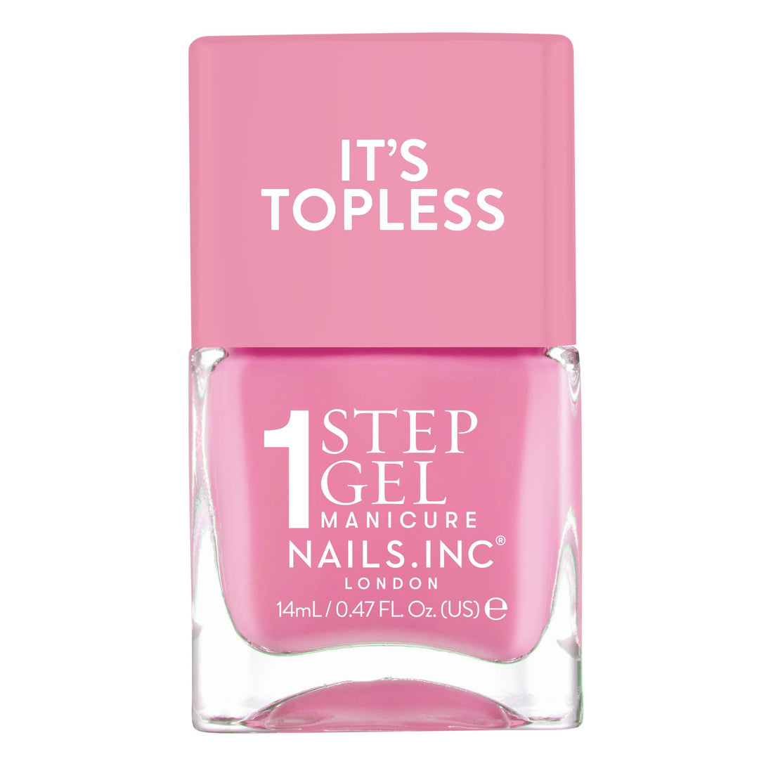 Nails Inc It's Topless Gel Nail Polish, 4-in-1 Base Coat, Treatment, Color & Top Coat, Long Lasting, Strong, Chip Free Nails, Glossy Salon Quality Manicure At Home, Vegan, Cruelty Free, Shade Miley