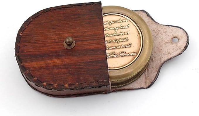 RII Brass Compass Engraved with Poet Quotes - Graduation & Birthday Gifts for Men & Boys, Father to Son, Husband Gift