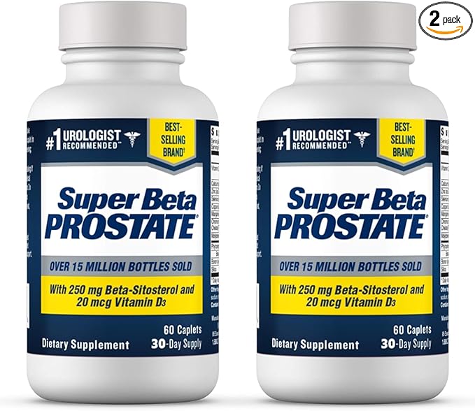 Support Supplement for Men's Health - Reduce Bathroom Trips, Promote Sleep, Better Bladder Emptying & Healthy Prostate, Beta Sitosterol - 60 Count (Pack of 2)
