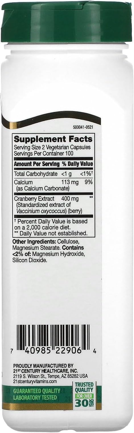 21st Century Healthcare, Inc Cranberry Extract Capsules, 200 Count