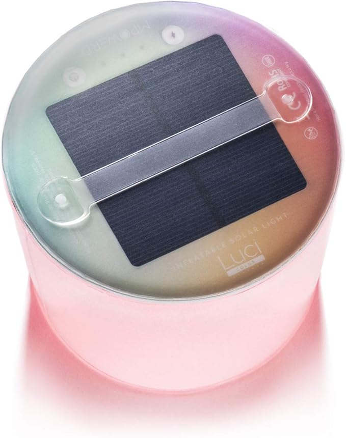 BioLite Luci Color Essence: Solar Inflatable Lantern with 8 Pastel Color Options, 15 Lumens LEDs, Matte Finish, Lasts Up to 6 hrs, Rechargeable via Solar, Waterproof, Indoor/Outdoor Decorating