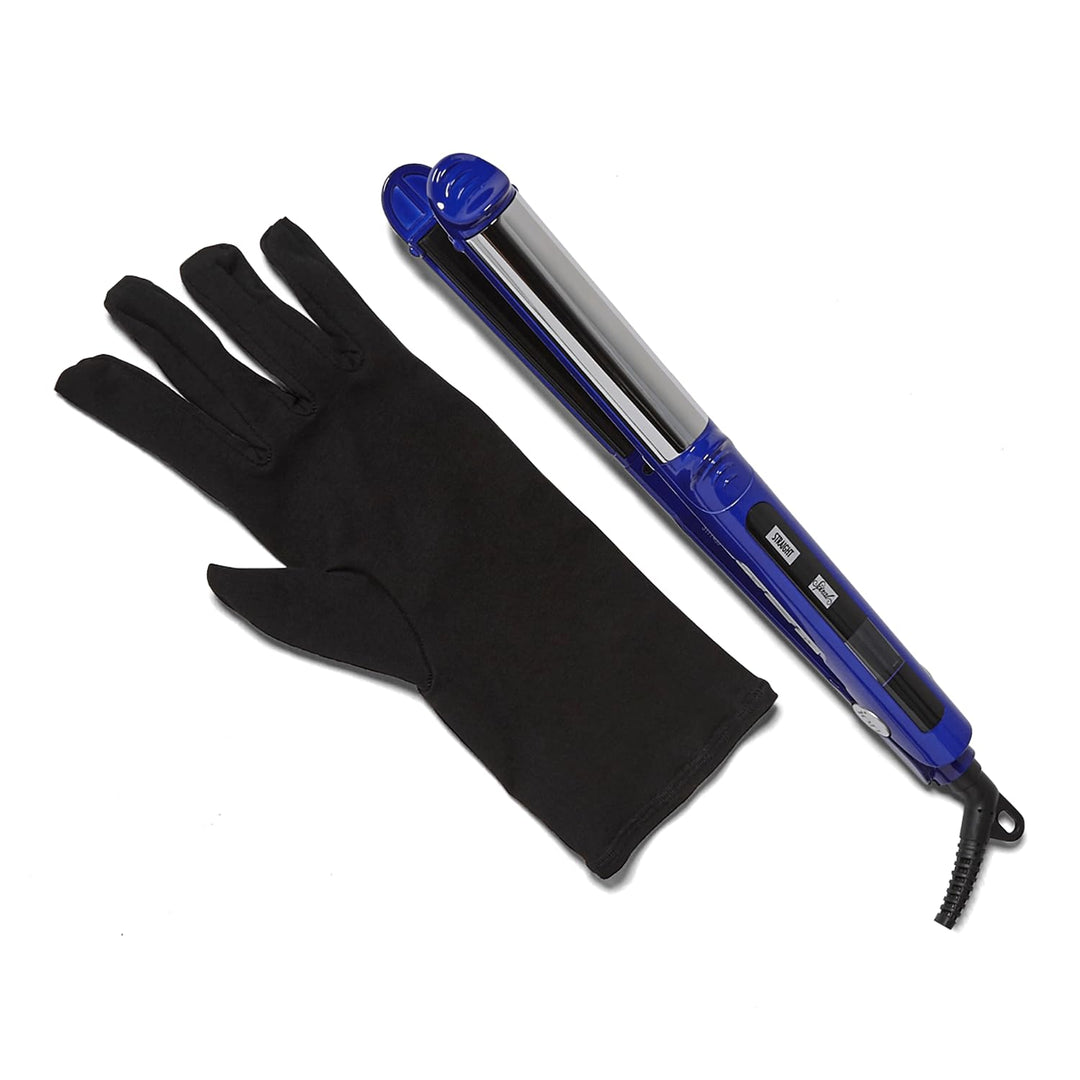 ion Straight N' Spiral Styling Titanium Flat Iron, 1 Inch, Straightens, Curls, Waves, Heats up to 450F, Digital Temperature Cont