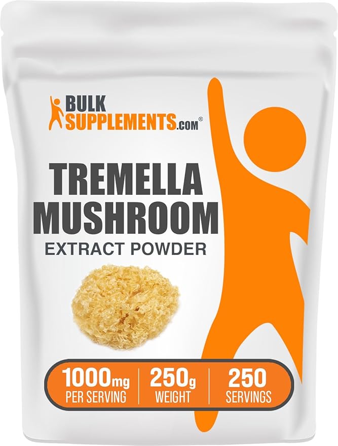 BulkSupplements.com Tremella Mushroom Extract - Tremella Fuciformis Extract, Mushroom Supplement - Vegan & Gluten Free, 1g per Serving, 250g (8.8 oz) (Pack of 1)