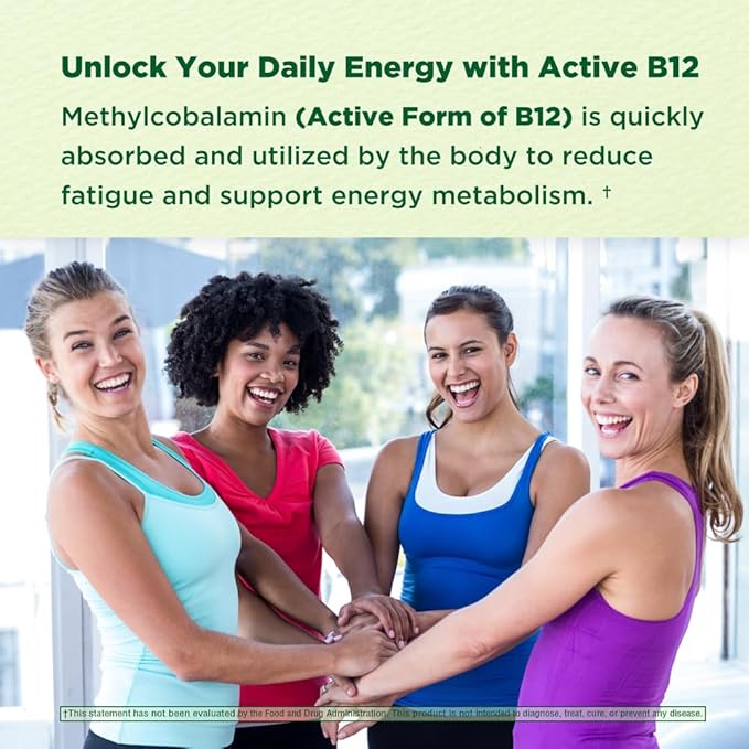 BioActive B12 Methylcobalamin 1000mcg - High Absorption, Supports Energy, Nerve & Heart Health - 120 Vegan Capsules, Non-GMO, Made in USA