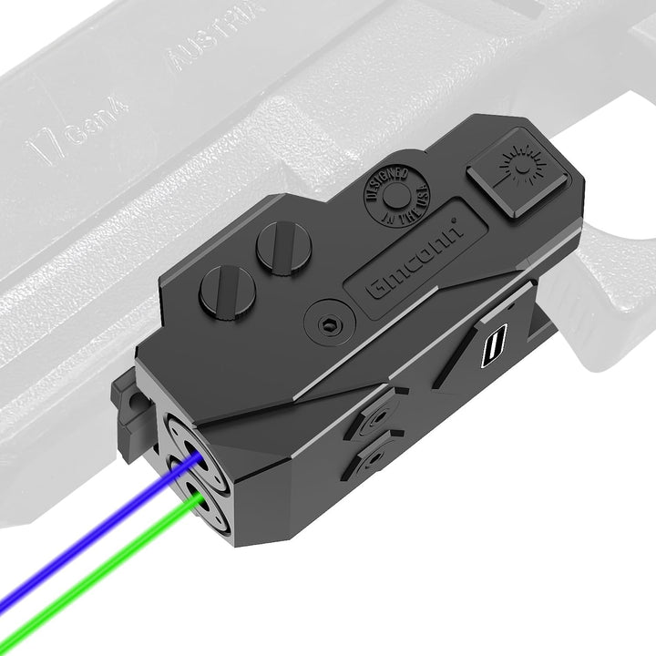 Rechargeable Green/Blue/Red/Ir/Purple Beam, Low Profile Beams Compatible with 21MM Rail