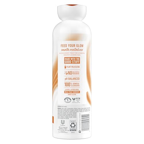 Dove Plant Milk Cleansing Body Wash Coconut & Lychee for Moisturized Skin Gentle Cleanser, No Sulfate Cleansers or Parabens, 98% Biodegradable 17.5 fl oz