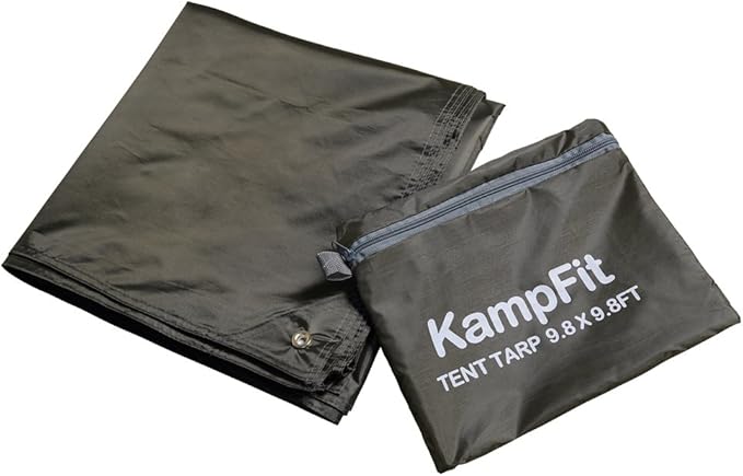 9.8'x9.8' Waterproof Tent Footprint Camping Tarp with 6 Pcs Ultralight Tent Stakes