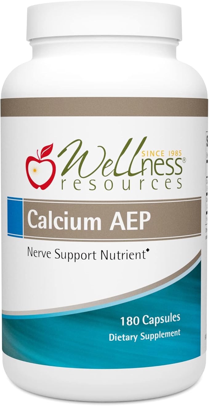 Calcium AEP for Nerves, Cell Membranes (925mg Ca-2-AEP Per Capsule, 180 Capsules)