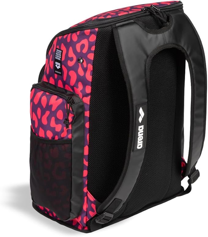 ARENA Spiky III Backpack 45 Swimming Athlete Sports Gym Rucksack Large Training Gear Equipment Swim Bag for Men and Women, 45 Liters, Violet/Geranium