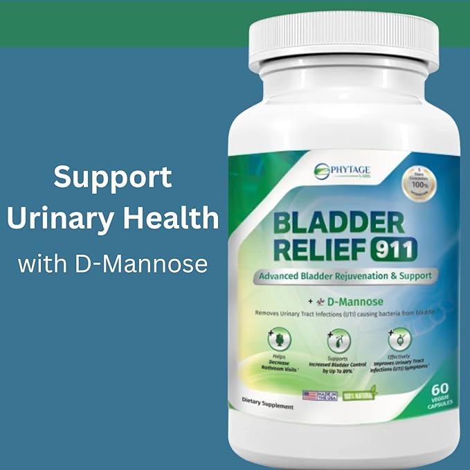 Bladder Relief 911 Detoxifying Strength - for Men and Women Provides Bladder Support, 60 Veggie Capsules