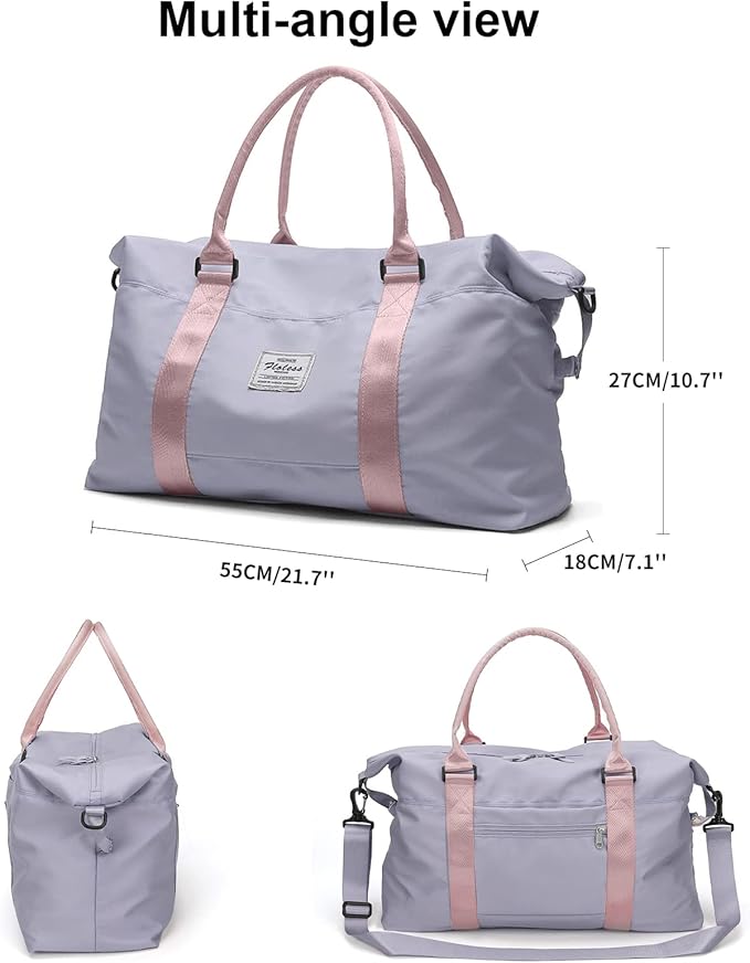 Travel Duffel Bag,Sports Tote Gym Bag,Shoulder Weekender Overnight Bag for Women