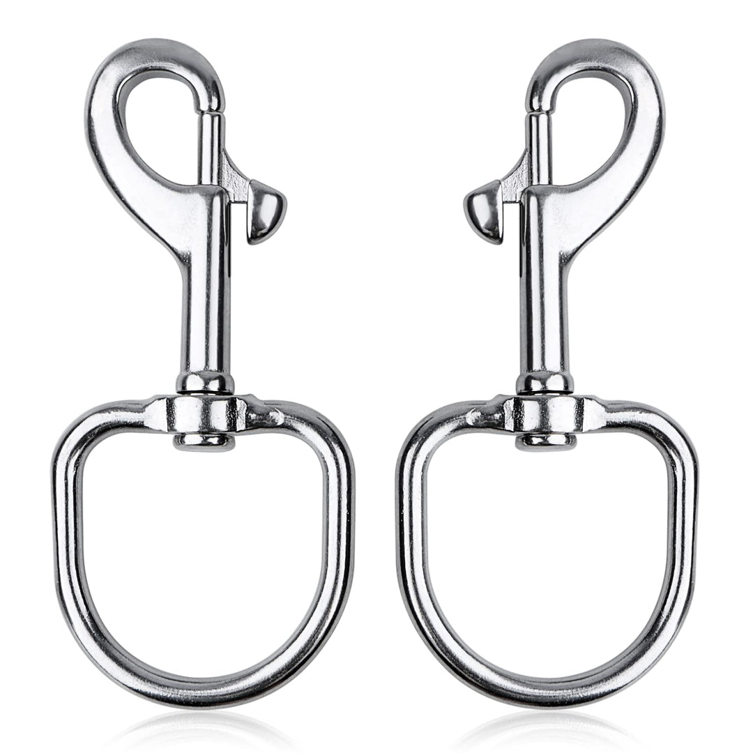Swivel Large Eye Bolt Snap Hooks 2 Pieces, Heavy Duty Single Ended Trigger Snap Clips Marine Grade 316 Stainless Steel Buckles Clasp for Scuba Diving, Boat Anchor Rope, Dog Leash