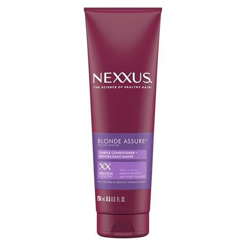 Nexxus Hair Color Blonde Assure Purple Conditioner, Keratin, For Blonde and Bleached Hair, Color 8.5 oz