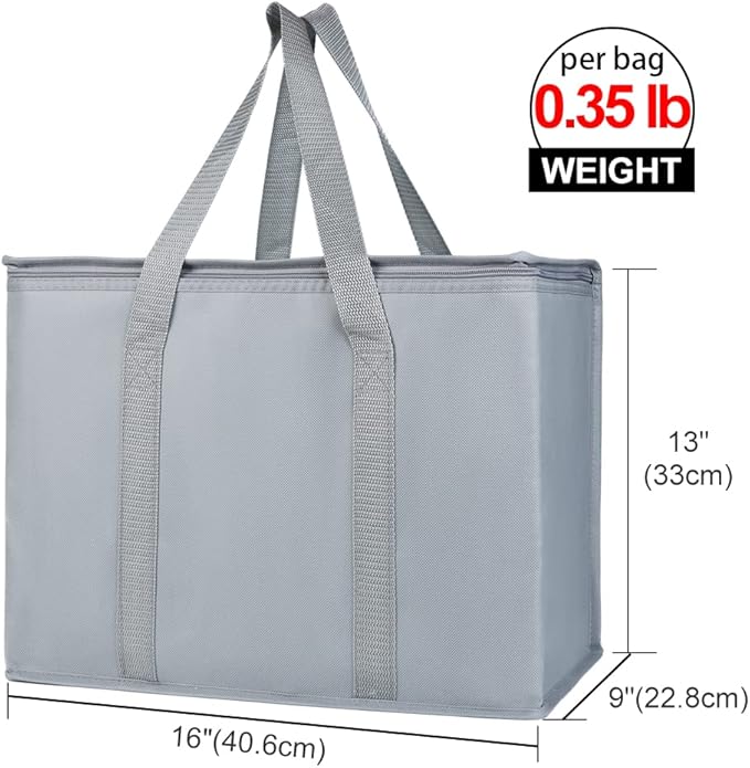 Insulated Reusable Grocery Shopping Bags, 4 Packs