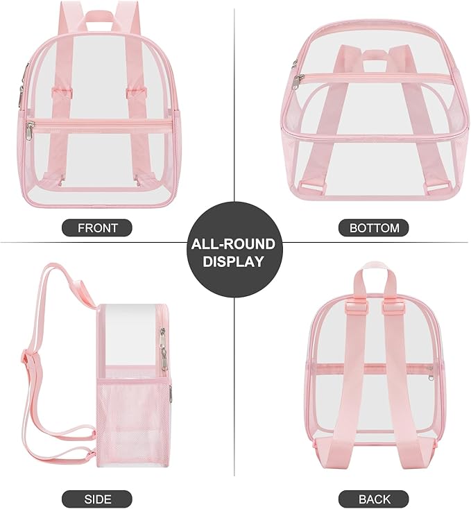 USPECLARE Clear Backpack Stadium Approved 12X11x6, Waterproof Clear Bag Stadium Backpack for Concert Work Sport Event