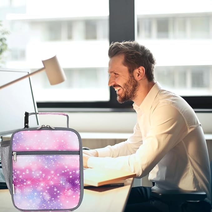 Lunch Box for Kids Boys Girls Men Women, Insulated Small Soft Cooler Lunch Bag Kit for School Work Picnic Travel - Reusable Portable lunchbox,Galaxy