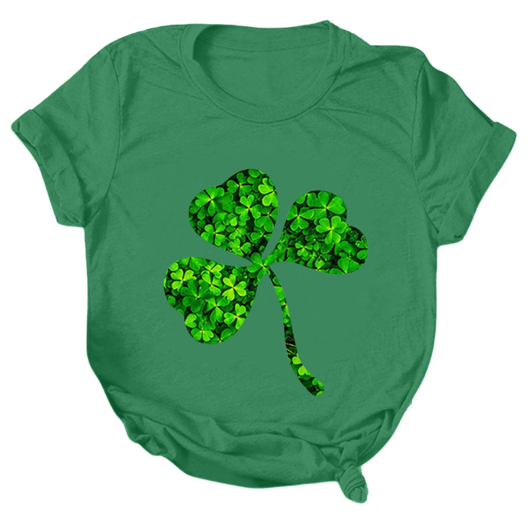 Aniywn Women's St Patricks Day Casual Short Sleeve T-Shirt Round Neck Graphic Print Tee Top Blouse
