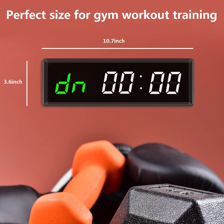 BTBSIGN LED Interval Workout Timer Count Down/Up Clock Stopwatch with Remote for Home Gym Fitness White