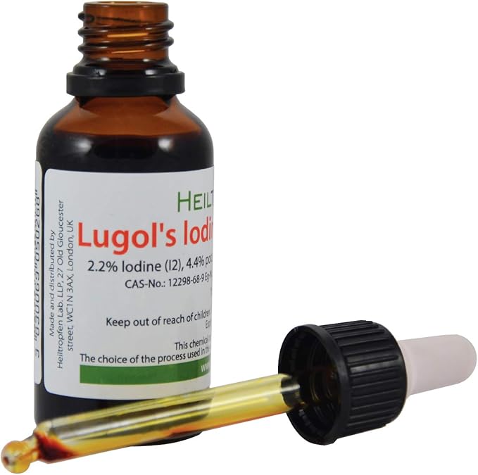 2.2% Lugol's Iodine Solution 1 Fl Oz - 30 ml | Pharmaceutical Grade Ingredients | Lugols Solution Made with Iodine and Potassium Iodide | Heiltropfen®