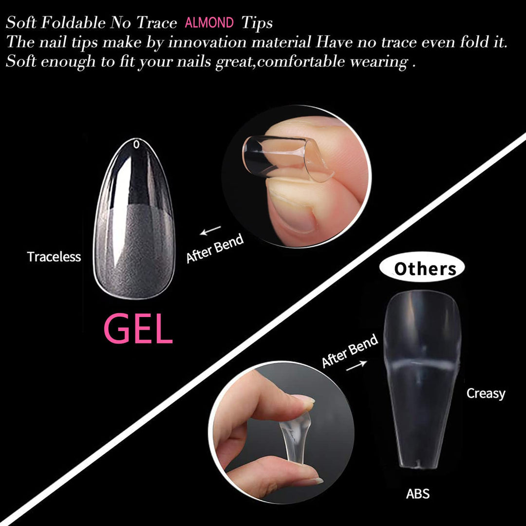 504Pcs Matte Soft Gel Toe Nail Tips | Full Cover for DIY Nail Extensions