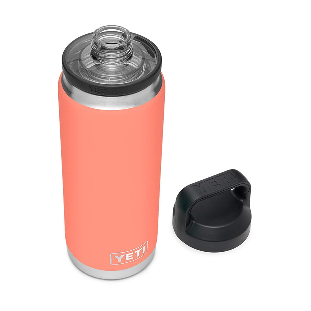 YETI Rambler 26 oz Bottle, Vacuum Insulated, Stainless Steel with Chug Cap, Coral