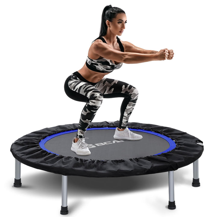 BCAN 40/48" Foldable Mini Trampoline Max Load 330lbs/440lbs, Fitness Rebounder, Exercise Trampoline for Adults Indoor/Garden Workout