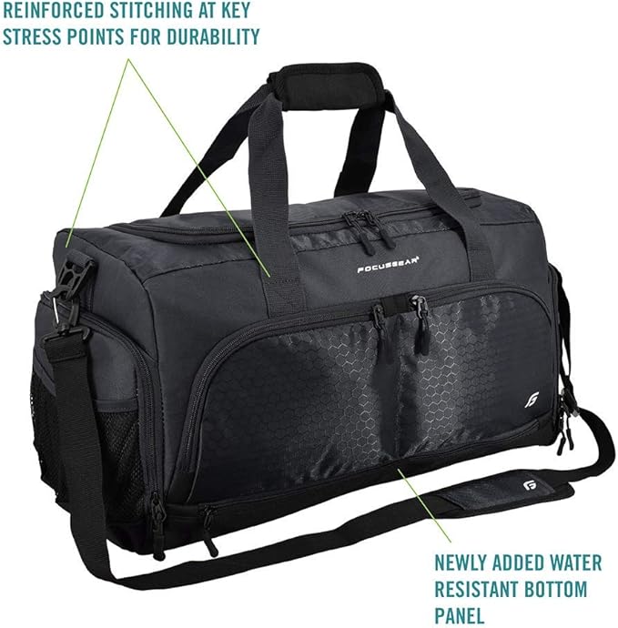 Ultimate Gym Bag 2.0: The Durable Crowdsource Designed Duffel Bag with 10 Optimal Compartments Including Water Resistant Pouch