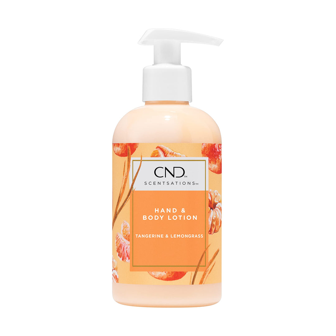 Cnd Scentsations Hand & Body Lotion, Deep Moisturizing And Hydrating Formula For Dry Damaged Skin, Tangerine & Lemongrass, 8.3 F