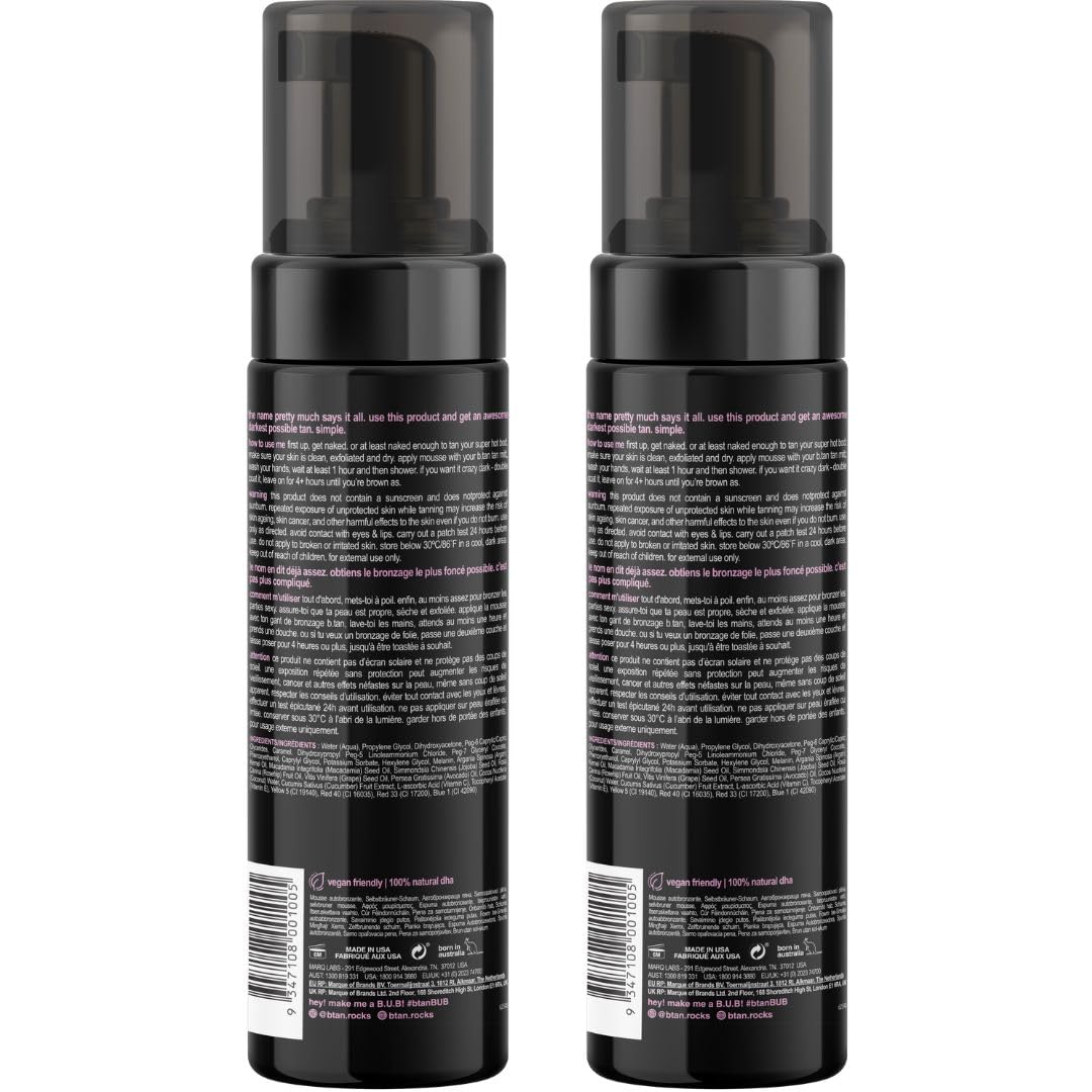 Ultra Dark Self Tanner Mousse Bundle | Fast 1-Hour Express Tanning Foam - 6.7 Fl Oz