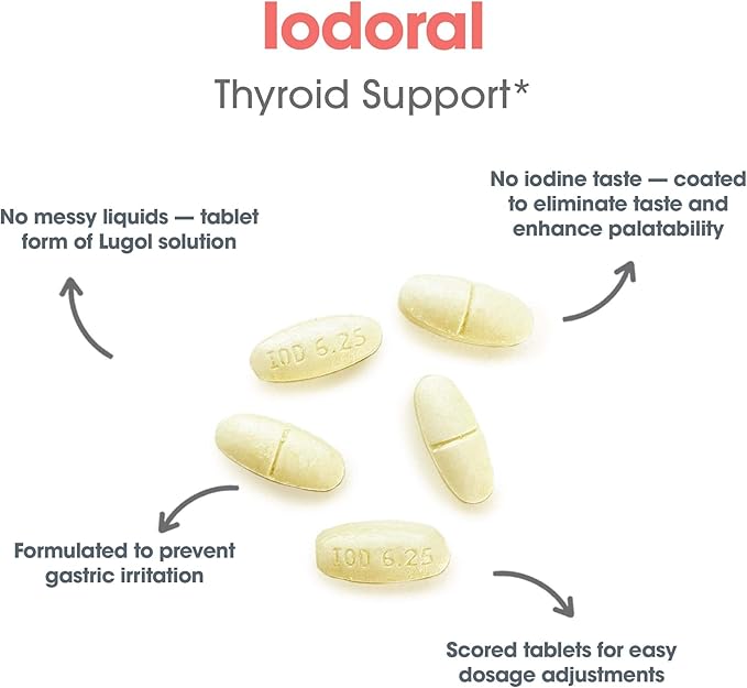 Optimox Iodoral 6.25 mg - Iodine Supplements for Thyroid Support, Potassium Iodide Tablets, Lugol Solution, Daily Vitamins and Minerals, High Potency Iodine Tablets - 90 Tablets 1-Pack