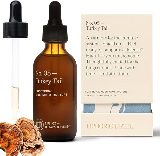 Turkey Tail Mushroom Extract - Double Extracted Fruitbody Mushroom Tincture | Immunity Booster, Manages Inflammation, Soothes Aches, Healthy Digestive Function, Antioxidants (60 Servings)