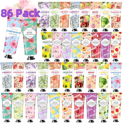 86 Pack Hand Cream Bulk Gifts,Teacher Appreciation Gifts,Nurses Gifts Thank You Gifts for Women,Birthday Gifts Baby Shower Gifts for Guest,Natural Travel Size Hand Lotion for Dry Cracked Hands