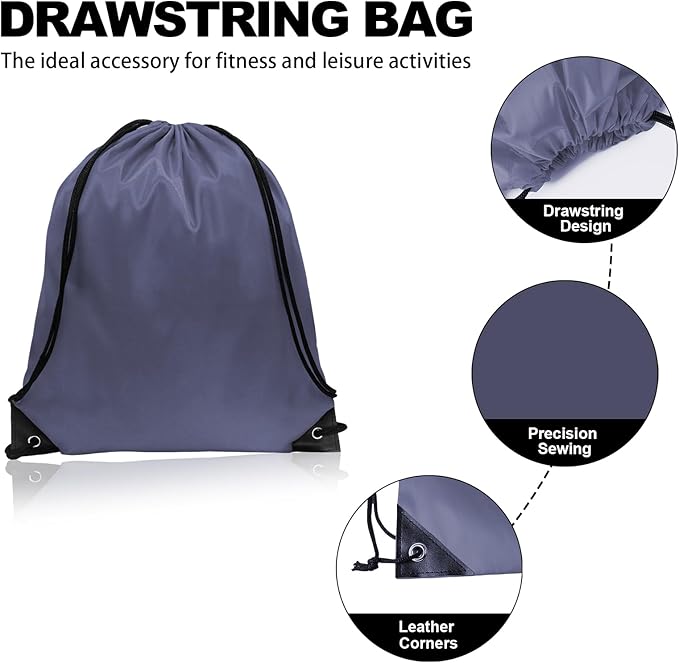 GoodtoU Nylon Backpacks - Drawstring Bags for Sport, Traveling, Team (Grey, 80Pcs)