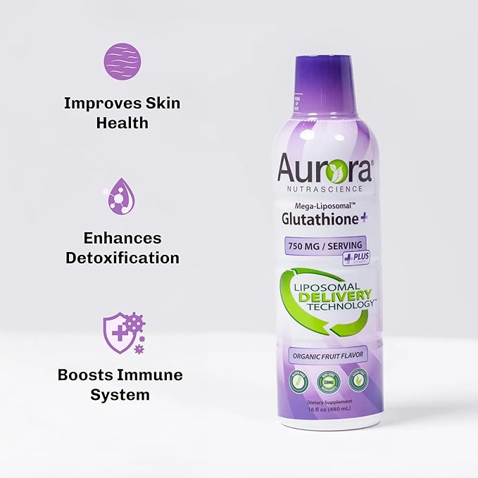 Aurora Nutrascience, Mega-Liposomal Liquid Glutathione + Vitamin C, Antioxidant, Immune System Support, 750 mg per Serving,16 fl oz (480 mL)