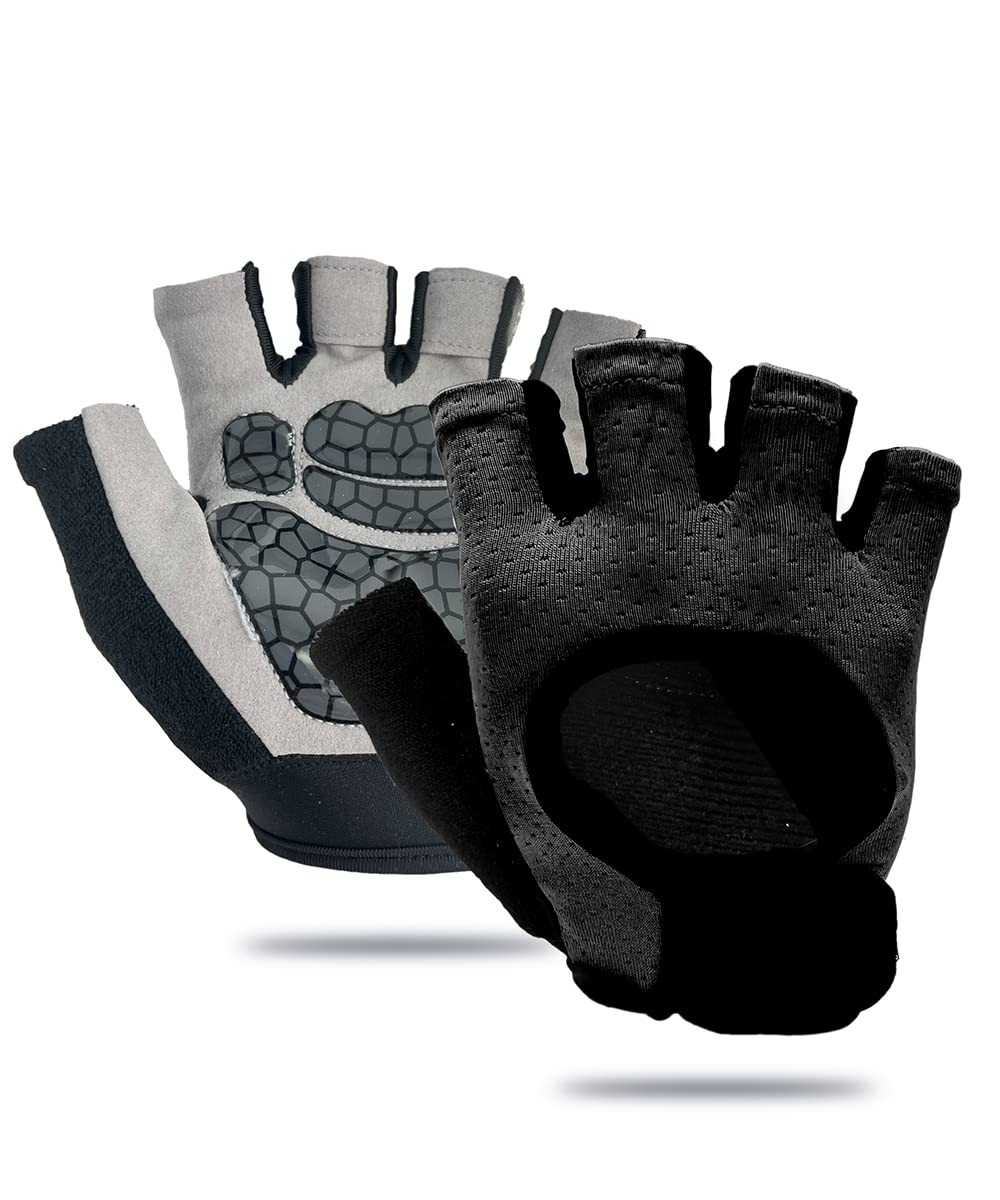 sunnex Gym Gloves, Workout Gloves, Fingerless Gloves for Weightlifting, Lightweight Breathable Fitness Gloves, Sports Gloves for Training Lifting Weight Cycling Climbing Rowing (JS-jingmian, Small)