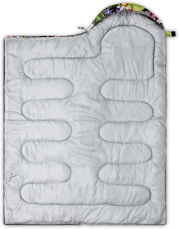 AILONEN Kids Floral Cat Camping Sleeping Bags,Lightweight & Waterproof,3 Season Warm & Cool Weather,Kawaii Kitten Sleeping Bags for Girls Adults,Travelling,Outdoors