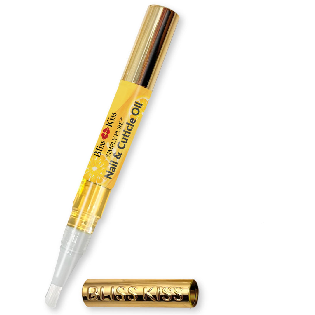 Bliss Kiss | 1 Crisp Fragrance | Nail Oil Cuticle Pen w/Vitamin E & Jojoba⏤Nail Strengthener Nail Growth Serum for Brittle Peeling Breaking Thin Nails