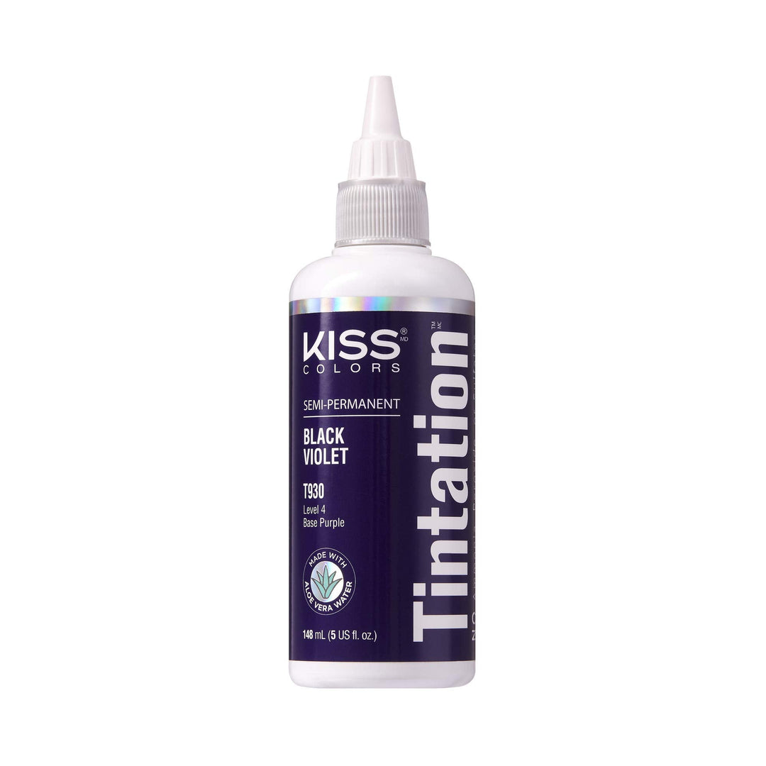 Kiss Tintation Semi-Permanent Hair Color Treatment 148 Ml (5 Us Fl.Oz) (Black Violet)